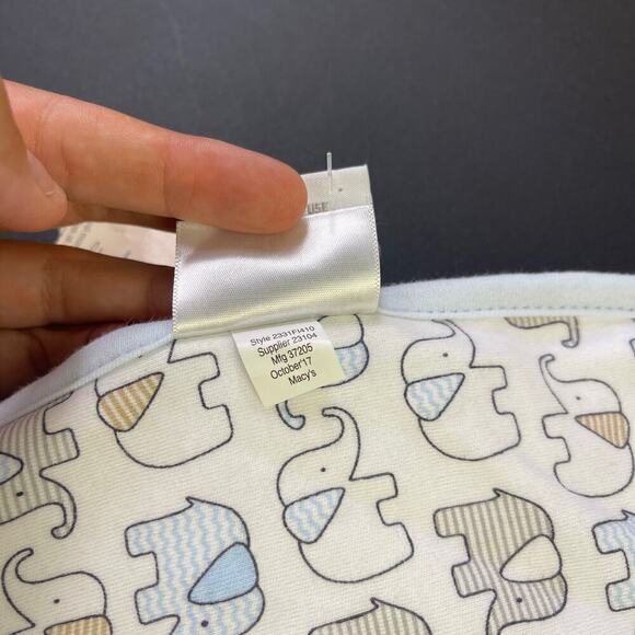 First Impressions Elephant Star Baby Blanket Blue White Gray Security Lovey NEW - Picture 5 of 7